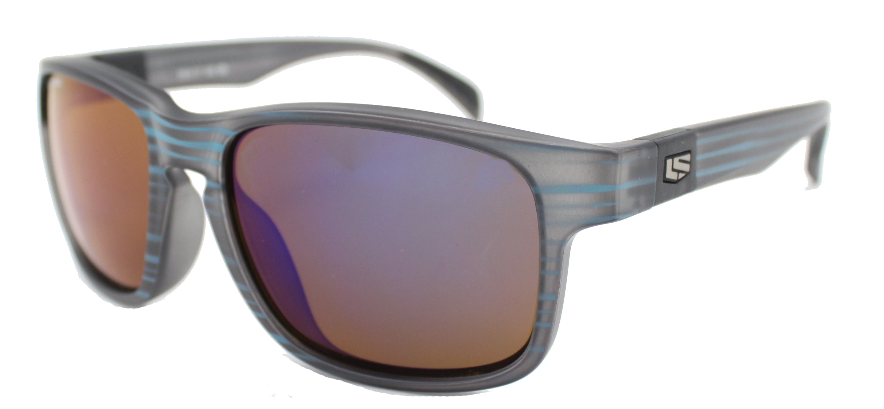 Translucent Grey/Cyan Stripe