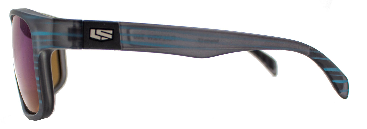 Translucent Grey/Cyan Stripe
